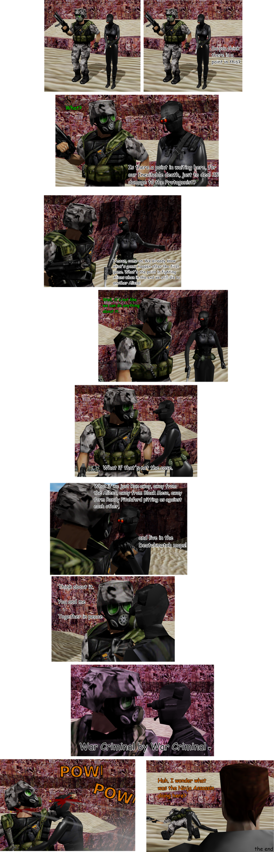 I Made this Comic. Inspired by the hl2 comics

just a random ai hgrunt and hassassin love story