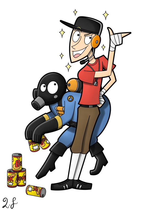 Some TF2 fanart without references.
Except for the can.