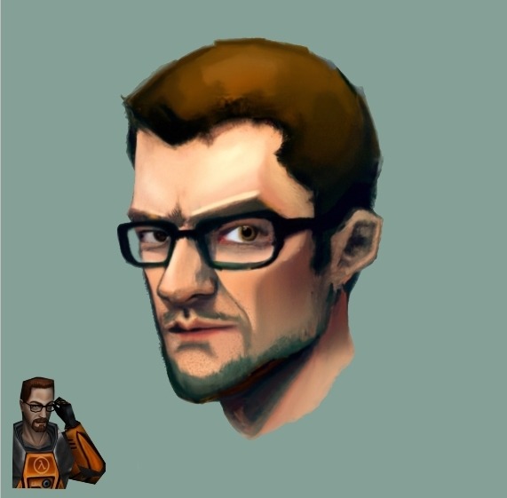 Get back to work Mr Freeman.

I made Gordon like in the original Half Life (the most difficult thing was the ear)