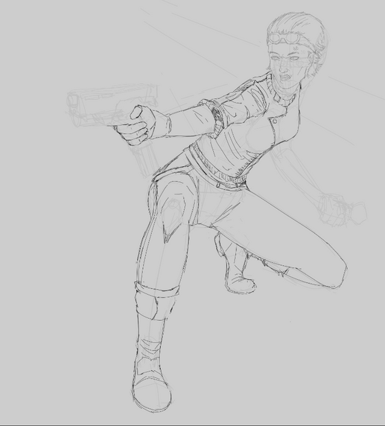 Some progress, currently on lining most of the body, gonna redraw the head completely, not a fan of how it turned out.