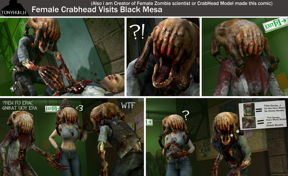 Female CrabHead Visits Black Mesa (Comic made by Me)