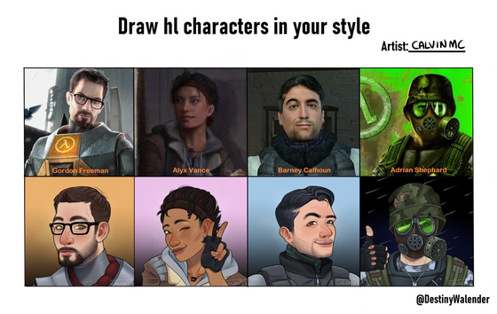 HL characters in my style PART 1

you can find the template here if you want to have a go at it: https://www.tumblr.com/destinywalender/722724401819320320/hey-i-made-this-form-for-half-life-fanartists?source=share
