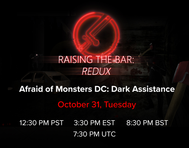 This Halloween, we're streaming the Afraid of Monsters: Dark Assistance Beta! Come revel in the spooky atmosphere with this neat official co-op extension to a classic horror mod!