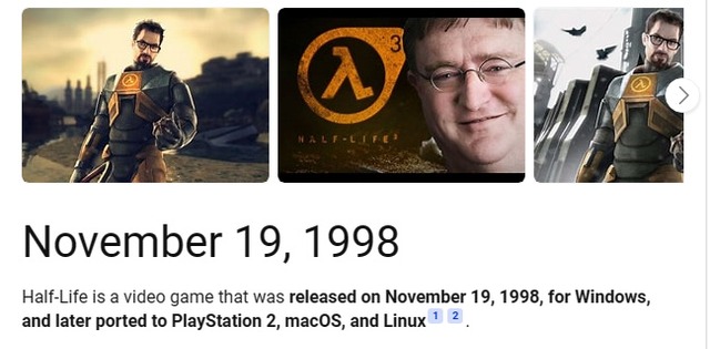 only 8 days to the First and greatest Valve Game, Half Life 1