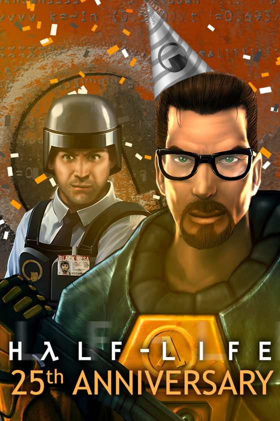 Happy 25th anniversary to Half-Life! Have a silly image from me

Even if my first experience with the series was years after ep2 released, it's been on of the greatest experiences of my childhood! It's incredible to see it get this old... And I hope there are even more great games and storylines come to the universe in the future!

(You should watch the documentary too, it is really REALLY awesome to see the people behind all that stuff and how it was made)

Also just finished anniversary edition in 4:21 (new personal record!), and it's a treat to see features from original release FINALLY added into steam, but ohter than that it's pretty much the same (i wanted to see more features and bugfixes)

And since there is a  mention of further support for this version in the patch notes, here's a little wishlist for features that I (would) like to see in the future:

•MORE BUG FIXES! The game is still ridded with sometimes gamebreaking bugs, would you believe that
•Software-like water in the opengl renderer (it has been proven possible by mods like half-life extended)
• Subtitles!
•Custom model + sound packs (like HDpack, but user created) that we would be able to switch on the fly would be awesome!

Ok bye bye now