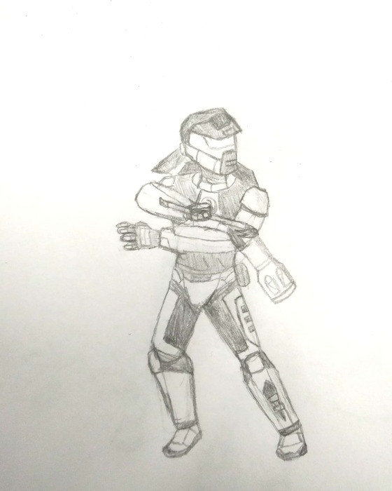 Have another halo styled HEV suit sketch :)