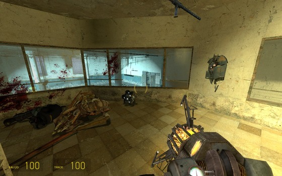 this is jonhny he is the rollermine of blackmesa east (dog's ball) i have taken him into nova prospect but i have a problem i have to go trough this hole in the wall jonhny cant go because of invis walls how can i take him over this i have seen a post of another person taking him to the end of the game and i want to do the same please help me if you can