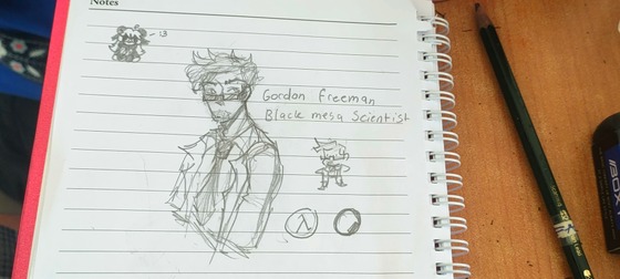 Drew Gordon in his science fit while waiting at school (don't mind the little creature on the top right my friend made it)
