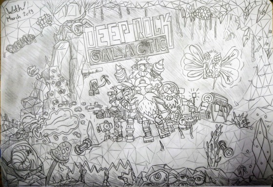 Deep Rock Galactic drawing I made 4 years ago. :)

Rock and Stone miners!