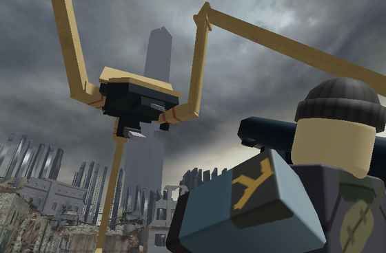 STRIDER!!!!!!



This scene I made in Roblox.
The strider, rebel and buildings model aren't mine but the citadel is. 