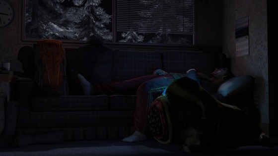 Sleepin with your alien hunting buddy on a cold winter night, plus a redo of an older render with a similar premise. | Both rendered in GMod, edited in Photoshop