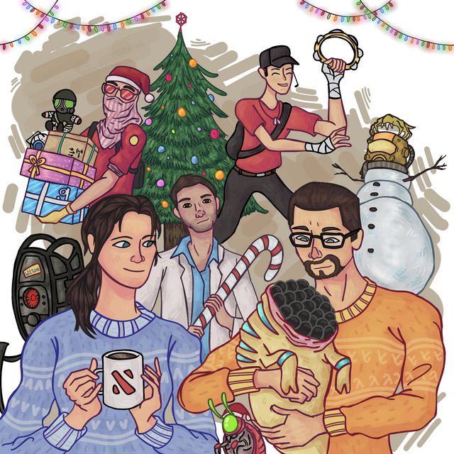 Last minute and kinda rushed entry but here's my piece for #Valvemas2023 :)
Merry Christmas