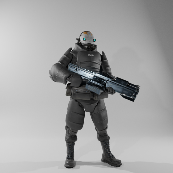 I'm working on remaking the early inhuman mod charger but I didn't want to just make a carbon copy so here we are

Shotgun and fish-helmet assets by: TheParryGod