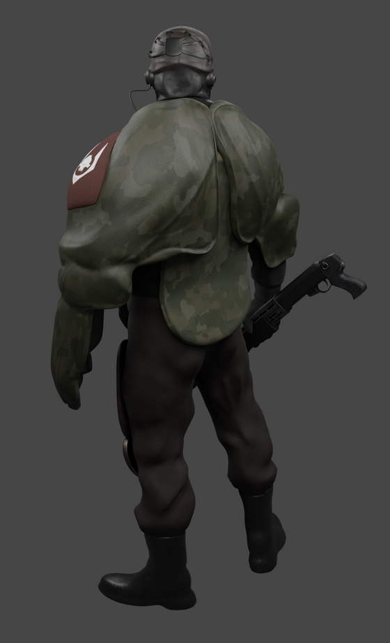 so I made rhino shotgunner model, not rigged, nor would I make it more detailed. was fun to do