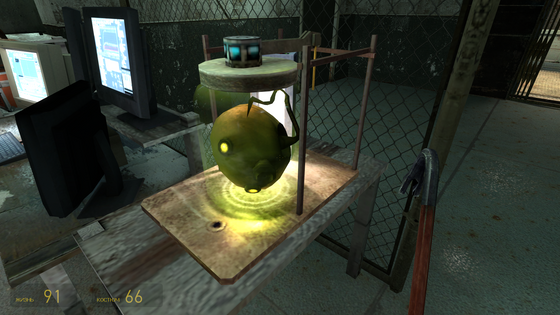 Is there a cremator in the Half-Life 2 release lore? In the chapter "Black Mesa East" there is a cremator's head in a jar. If you approach her, Eli will say that he doesn’t know what it is and that Alyx brought it.