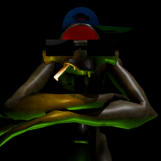 Friend in a Discord Gartic Phone made a smoking Vort. I made a cool render for it.