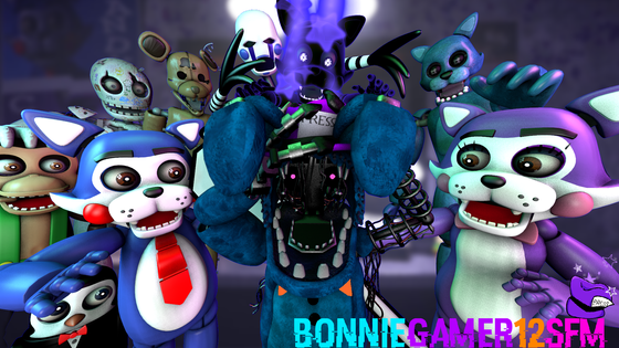 The thumbnail poster I made for my fnac r full compilation video Models: Withered Bonnie by 
FiveNightsPack on twitter The fnac r models by wacy? vegaasss_ and Stone SFM