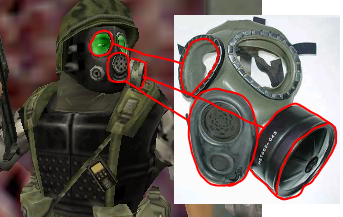Fun fact: a  common misconception is that the H.E.C.U use M40 gas masks, instead they use the XM-40 prototype gas mask, the M40's older brother, it was a weird hybrid between the M17A2 and what later became the M40, well atleast the PS2 models do
