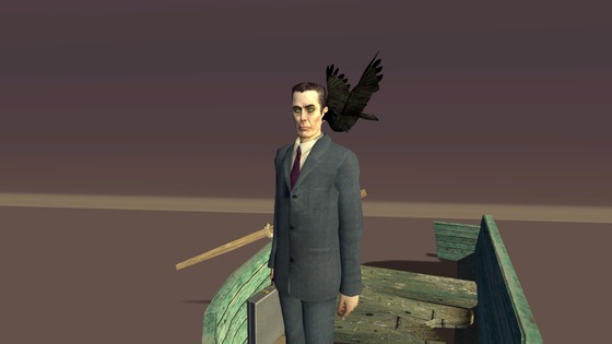 I wish they'd fix G-Man's crow... it's meant to be sitting on his shoulder, not flying. :(

EDIT: Also before anyone decides to tell me about the beta test map reference... I already know about it.