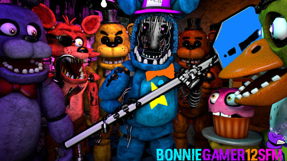 The thumbnail poster I made for my fnaf 1 full compilation video Models by 
FiveNightsPack on twitter I also used ibispaint x for my oc 