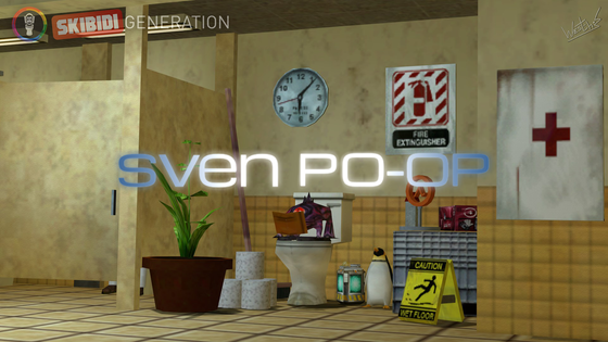 Sven Po-op, the greatest co-operative restroom experience! 
Get your buddies now and wipe together!

#SKIBIDIVERSE

Artwork by @westeh