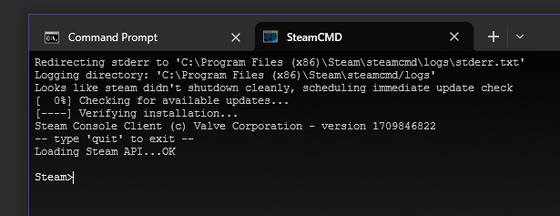 learned how to set up SteamCMD with windows terminal, such a great and efficient way of accessing it