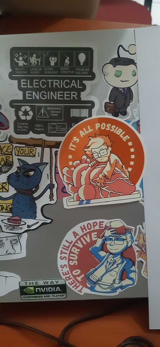 Long time ago, I made stickers for my laptop to motivate me. I don't know why do I like making sticker that Dr Kleiner gets along with Lamarr. 

Well, for anyone maybe asking. What does "It's all possible" means? I'd just wish that I can play HLA and get the achievement "freshly squeezed", I wish I can squeeze that. And also, did you know that HEV suit has sound that our health is nearly or absolutely zero? I do like that sound. So, I made the picture. It's weird I guess

Here's the sketch