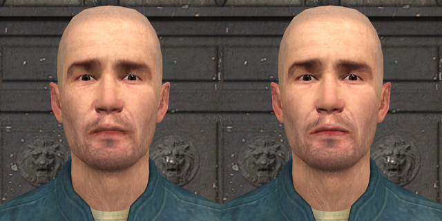 So I'm working on a character enhancement mod for HL2, I know a couple of these exist already but they've all got little things that just put me off of them.

I made these by mixing multiple upscales at different settings and also bringing parts of the Leak facemap back in (Like ears and lips). Theres also more manual adjustments (seen most on Male 01 and Male 04) where an upscale just doesn't work.

Alongside just enhancing the faces that exist I'm also adding more.

The bloody versions of the Rebel models will now also get their own facemaps (seen there on Male 07), and also the Medic version of Male 05 will get a new facemap (In retail he just reuses the Rebel facemap)

If I can genuinely wrap my head around how modelling works I may attempt to add properly modeled hands to characters that lack them.