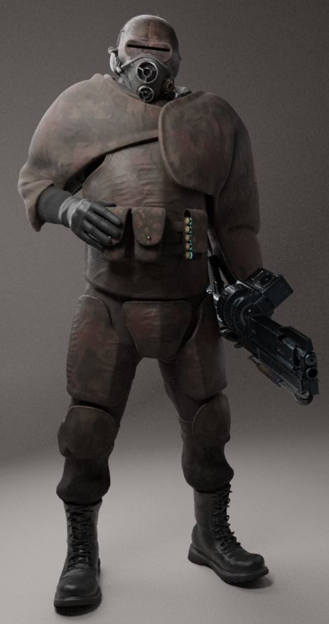 [Blender] Wasteland Shotgunner Unit (or Rhino for short) V3

I am very happy with how he's turned out

Hammer shotgun by TheParryGod