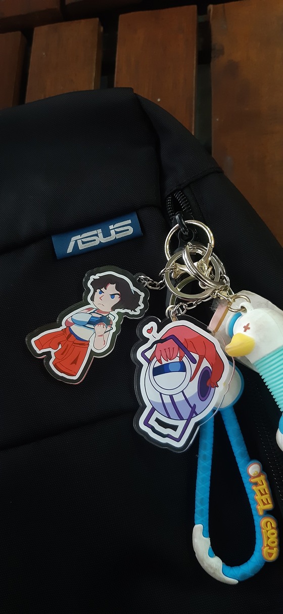 The keychains I made are just arrived today and I placed it now on my laptop bag :D