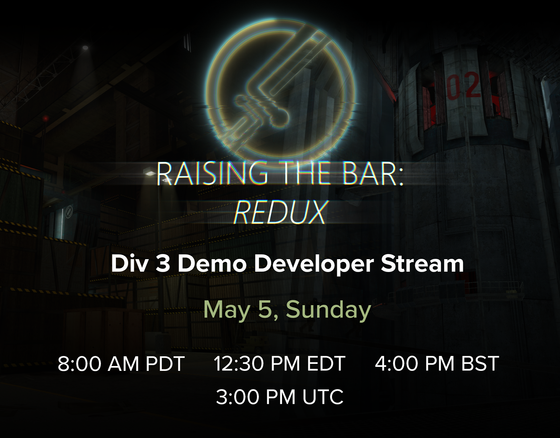 We will be streaming the new demo release today at 3pm UTC and answering your questions on its development, & what's next for Division 3!