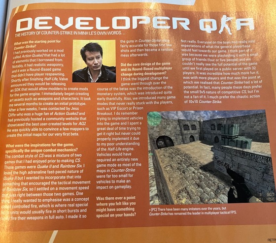 New counter strike developer QNA in newest retro gamer issue
