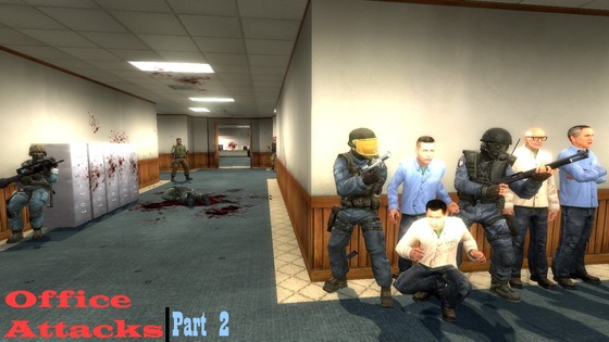 Office Attack - Part 1 + 2
Includes the new Part 2, and Part 1, in case you missed it earlier. Also includes a scrapped version of Part 1, where there's a river of blood flowing down from the desk.
