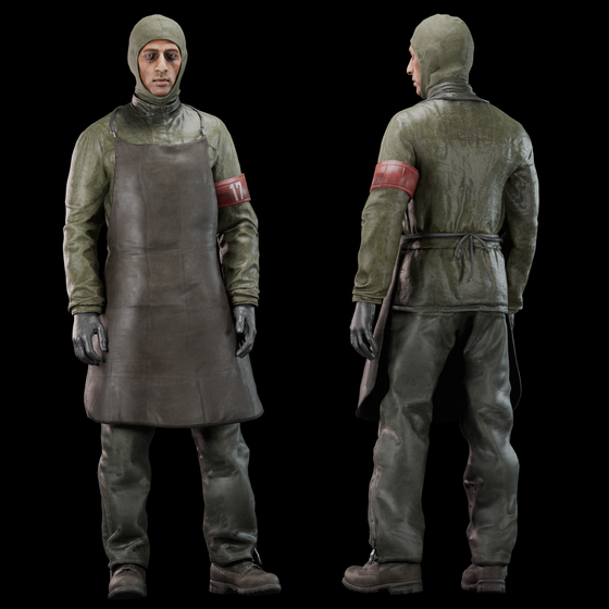 My little kitbash and retexture of a couple different things to try to recreate the gas mask civilian from the Half Life 2 Beta, Love that design