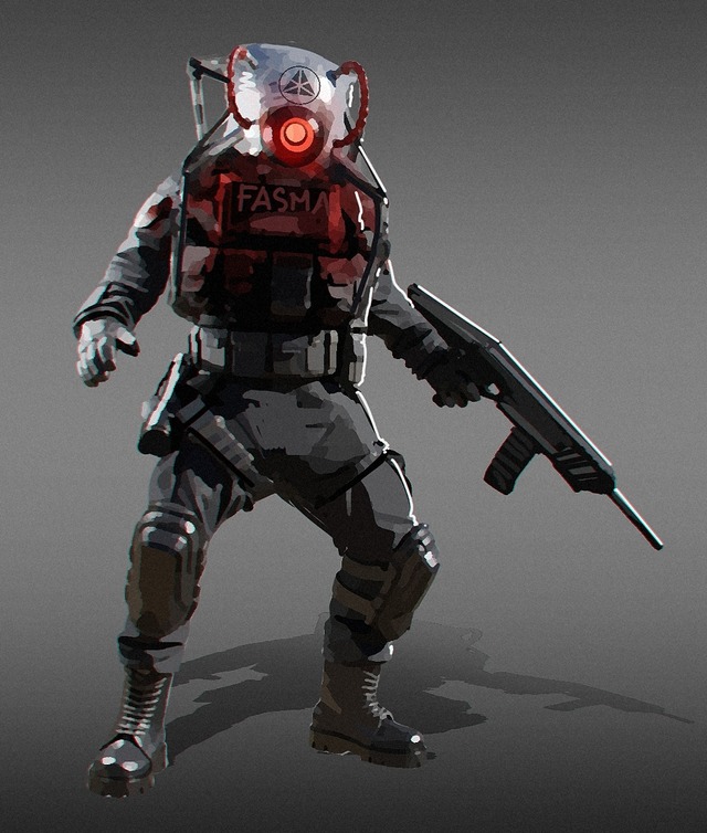Crabpod concept art. It is a cybernetically redesigned virtual reality headset capable of capturing and suppressing the will of the enemy. A circular saw is built into the cavity of the helmet, which instantly saws the bone structure of the skull, introducing electrical wiring into the brain, taking control of the cognitive functions of the body.
Concept art for Limenoia by Dainzh