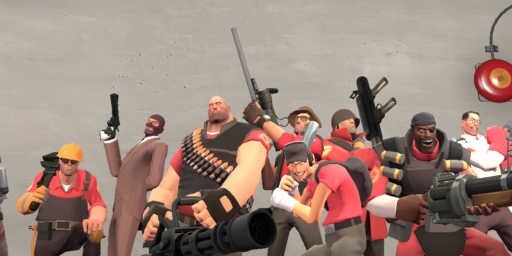 Steam Workshop::TF2: end card with the team all posed